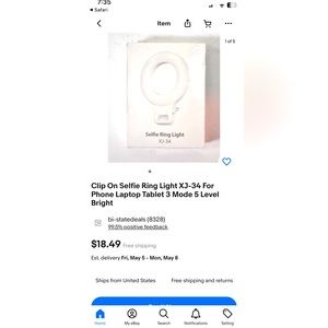 Selfie Ring Light One Size Color White